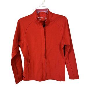 Womens Antigua Rust Orange Zip Up light Weight Jacket Size Small Golf Athletic
